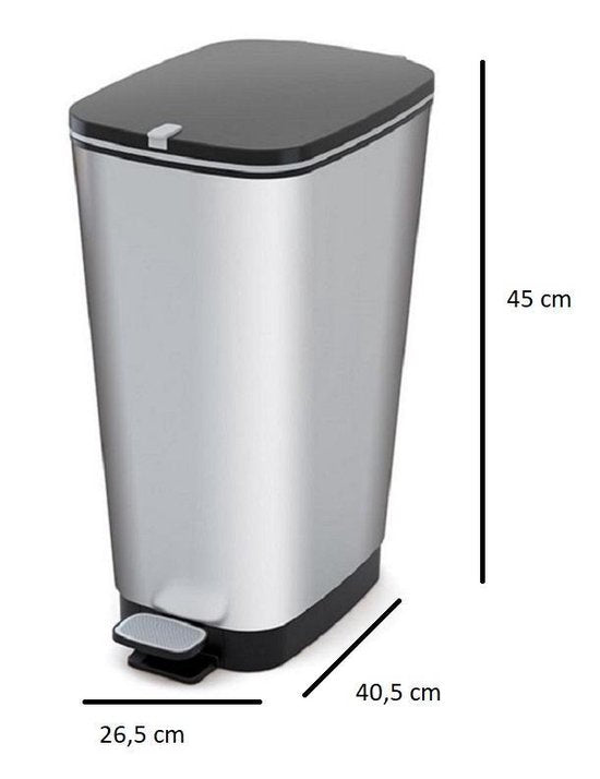 Kis Chic Bin - Mülleimer - 30 Liter Fassungsvermögen - geruchsneutrales Design - Stahl