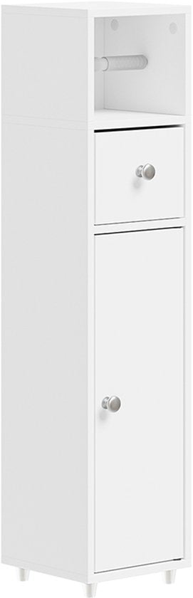 SoBuy Toilettenschrank BZR219-W – Waschbeckenschrank mit Toilettenpapierhalter – Weiß – 85 x 20 x 20 cm
