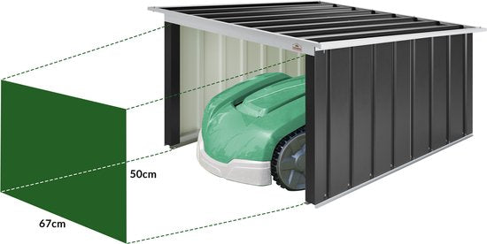Gardebruk Roboter Mäher Garage - Flachdach Metall 89x90x54cm - Anthrazit