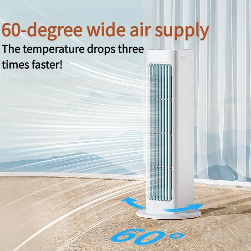 Breezmax Persönlicher Luftkühler – 360° tragbare Mini-Klimaanlage mit Fernbedienung – 4000 mAh, wiederaufladbar – 325 mm – Weiß