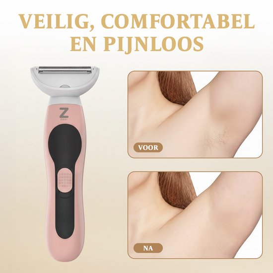 Ladyshave für Frauen - 5 in 1 Rasierer - Bikinizone - Achseln - Beine - Gesichtshaar - Nasentrimmer - Zeri