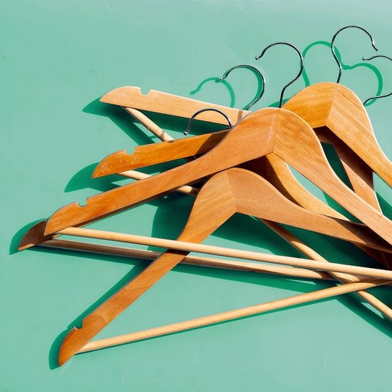 LifeGoods Kleiderbügel - Mit Hosenstange - Hartholz - Natürlich - 30 Stück