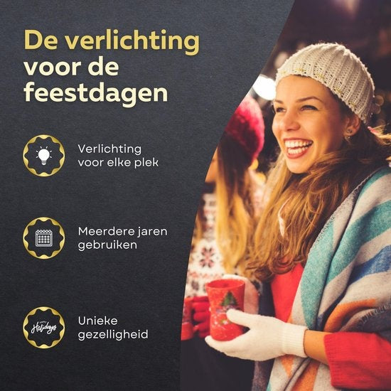 Giftmas Eiszapfen-Weihnachtsbeleuchtung - Weihnachtsbeleuchtung für den Außenbereich - 120 LEDs - 4m - Verkettbar bis zu 12m - Für Innen und Außen