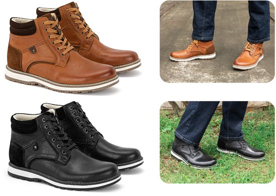 Milanoro - Elegante Herren-Turnschuhe aus Leder - Cognac - Größe 46