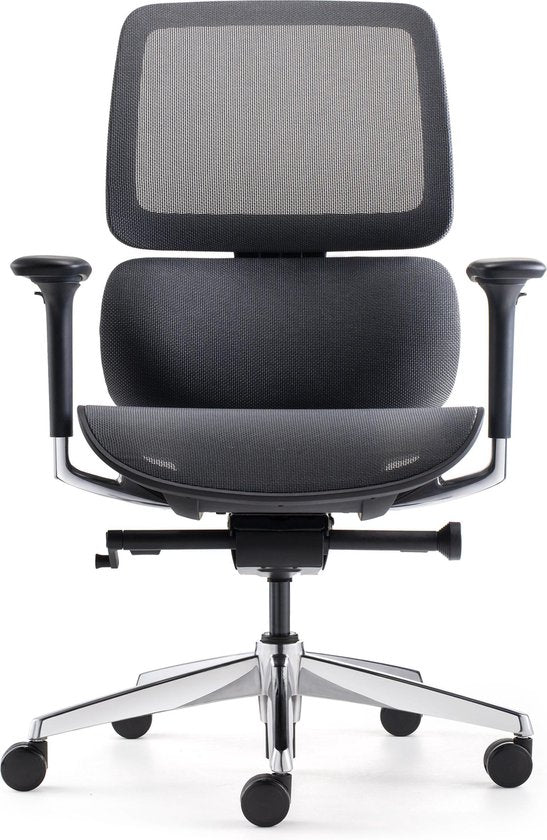 BENS 839DCR-Synchro-3 - Luxuriöser ergonomischer Bürostuhl - Schwebesitz - Fußstütze aus poliertem Aluminium - GREENGUARD GOLD - Entspricht den Normen NEN-EN1335 & ARBO