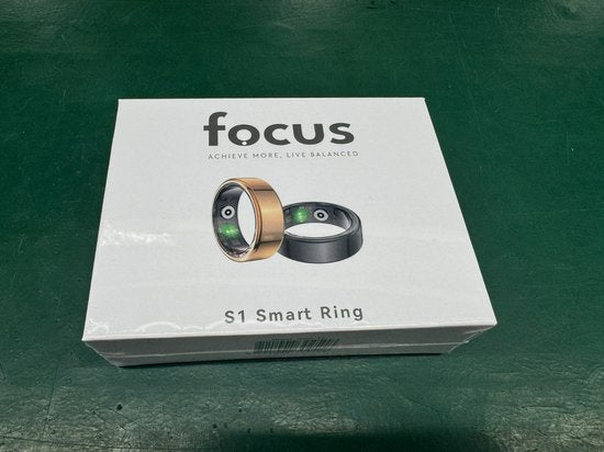 Focus® S1 Smart Ring - Grau - Größe 11 - Herzfrequenz - Menstruationszyklus - Schlafüberwachung - Sportliche Leistung - Schrittzähler - IP68 Wasserdicht - O2 Messung - Frauen - Männer - Ladebox - Schutzring