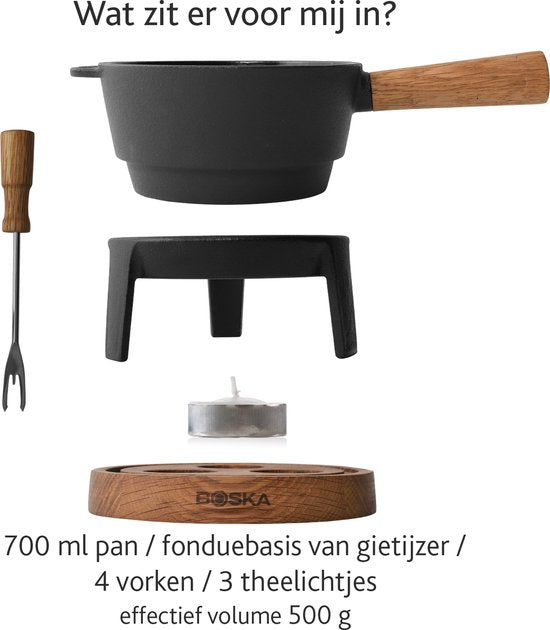 Boska Fondue-Set Pro S - Käsefondue - für 350 Gramm Käse - 700 ml