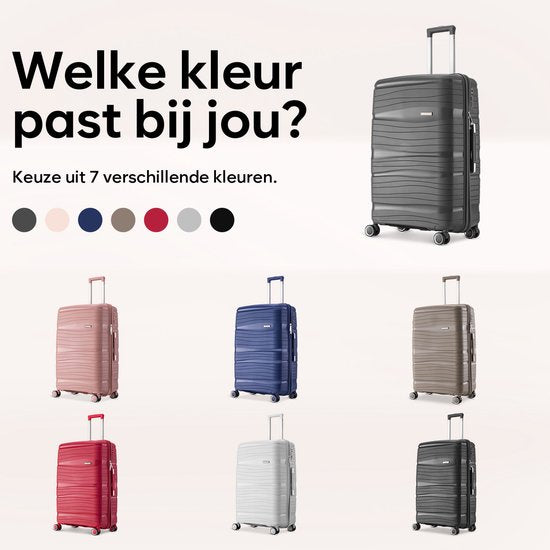 SKYCASES Travelin' Charm - 28-inch großer Reisekoffer - Zahlenschloss - 41x24x69 cm - 98L - Leicht, wasserdicht & langlebig - Anthrazit V2