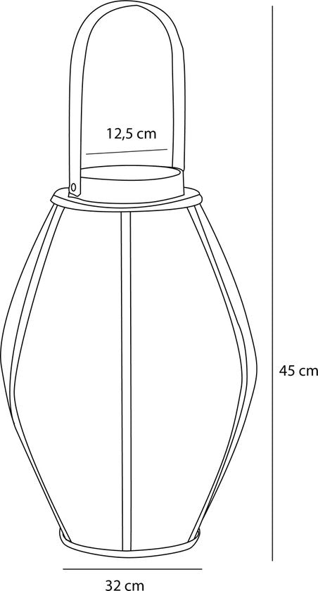 Mica Decorations Roger Laterne - H45 x Ø32 cm - Jute - Fuchsia, Orange