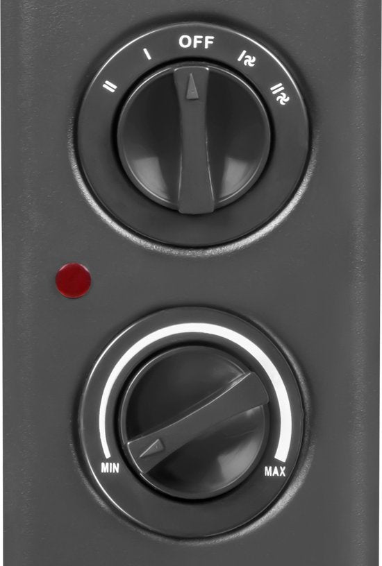 VONROC Elektroheizung - Konvektorheizung mit eingebautem Heizkörperlüfter - 2 Stufen: 1250W/2000W - Einstellbarer Thermostat - Beheizt Räume bis zu 24m2 - Modernes Design - Grau