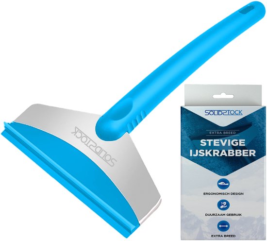 SolidStock Eiskratzer für das Auto – Eiskratzer für das Auto – Extra breit – Scheibenkratzer – Ergonomisches Design – Blau