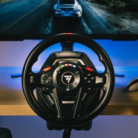 Thrustmaster T128-P – Rennlenkrad und Pedale – Force Feedback & magnetische Schaltwippen – Für PS5/PS4/PC – Kompatibel mit Forza Horizon 6 (PC)