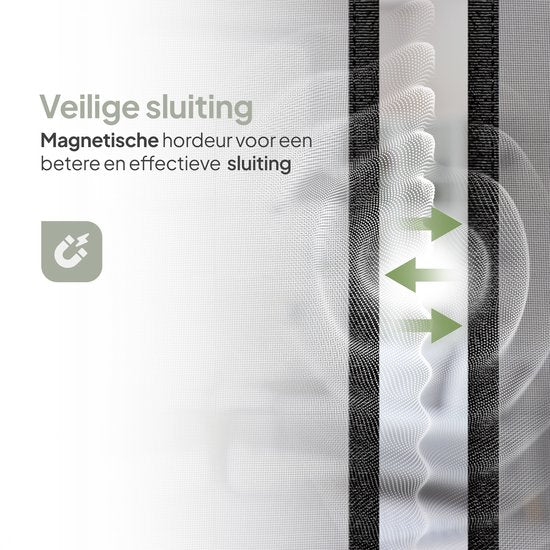 O'DADDY Türvorhang Deluxe FIBER - Magnetischer Fliegenvorhang - Für Neubauten und Standardtüren - Einfache Installation - Schwarzes Horn - 100x210 cm