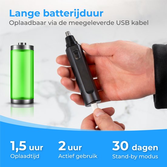 Nuvance - Nasentrimmer - Nasentrimmer Männer und Frauen - Ohrentrimmer - Nasenhaartrimmer - Usb Wiederaufladbar - Waschbar