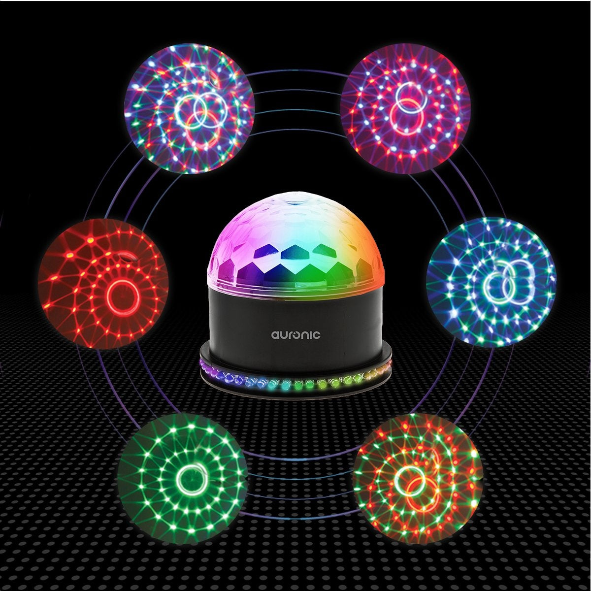 Auronic Rotierende Discolampe - Discokugel - LED - Fernbedienung und musikgesteuert - Kinder/Erwachsene