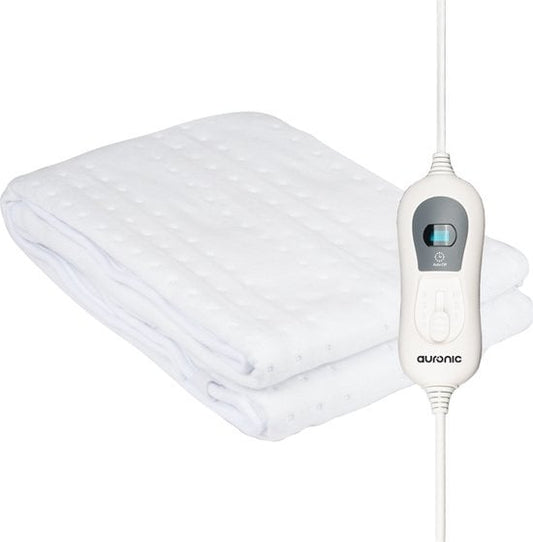 Auronic Elektrische Heizdecke - 1 Person - 150x80cm - mit Eckgummis - Weiß