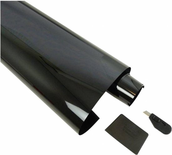 Dunlop Sonnenschutzfolie – schwarz – 300 x 76 cm – UV-Schutz – Inklusive Messer und Spachtel