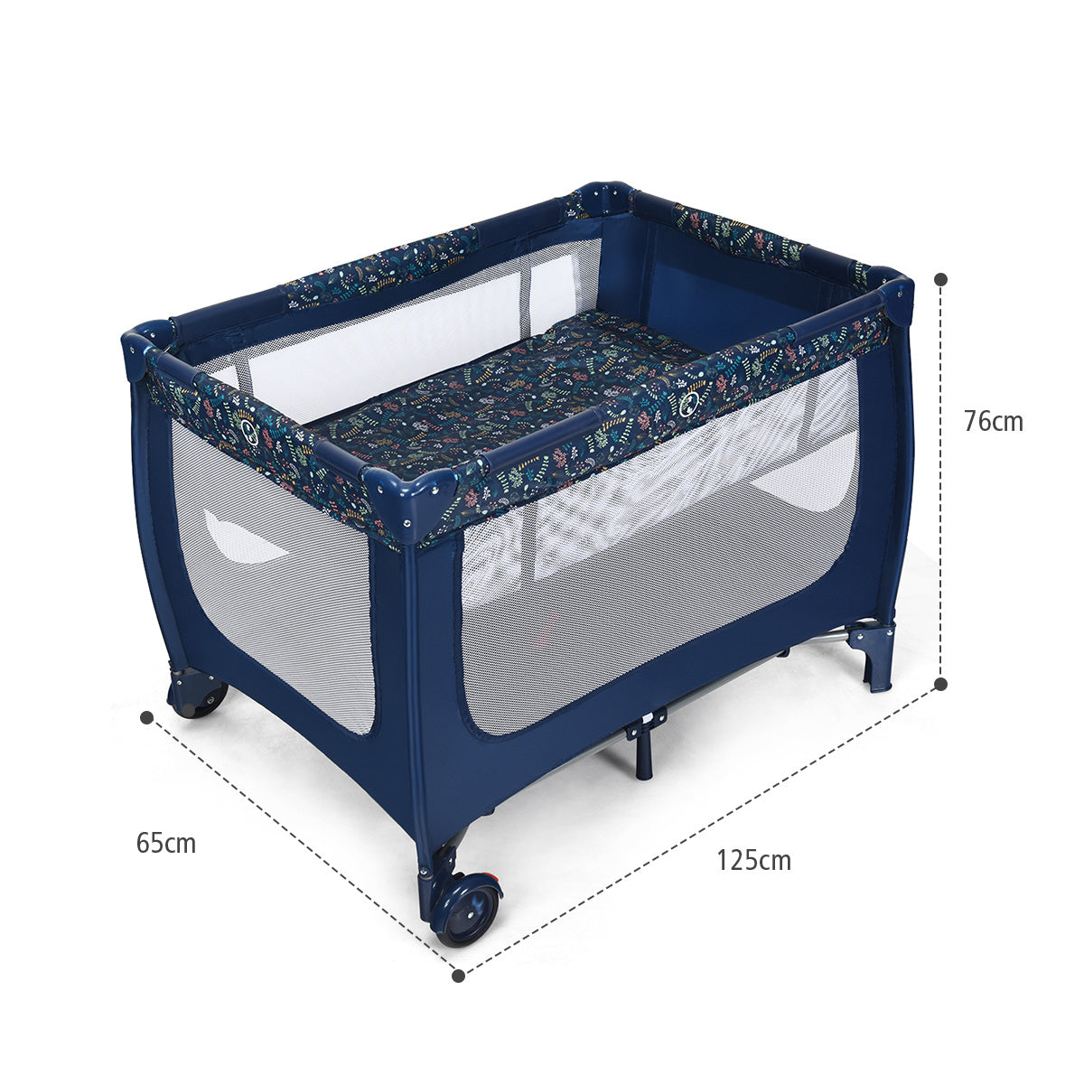 Coast 2 in 1 Reisebett und Laufstall faltbar Kinderbett 125 x 65 x 76 cm blau