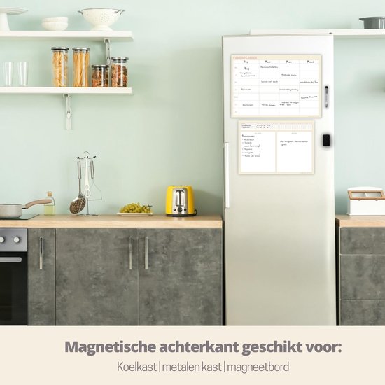 Magnetischer Familienplaner - Wochenplaner Whiteboard - Planer magnetisch - Planungstafel - Monatsplaner magnetisch