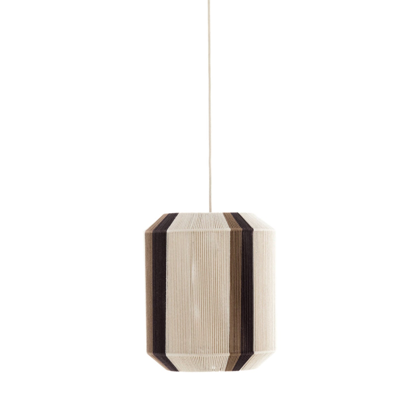 Light & Living Hängeleuchte Kozana – Ø 36 x 43 cm – Stilvolle Textilleuchte in Creme/Dunkelbraun – Stimmungsvolle runde Beleuchtung für das Wohnzimmer – Leuchtmittel nicht im Lieferumfang enthalten – E27