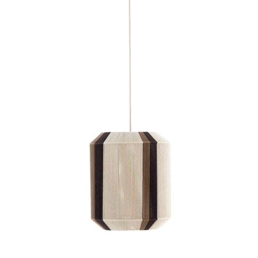 Light & Living Hängeleuchte Kozana – Ø 36 x 43 cm – Stilvolle Textilleuchte in Creme/Dunkelbraun – Stimmungsvolle runde Beleuchtung für das Wohnzimmer – Leuchtmittel nicht im Lieferumfang enthalten – E27
