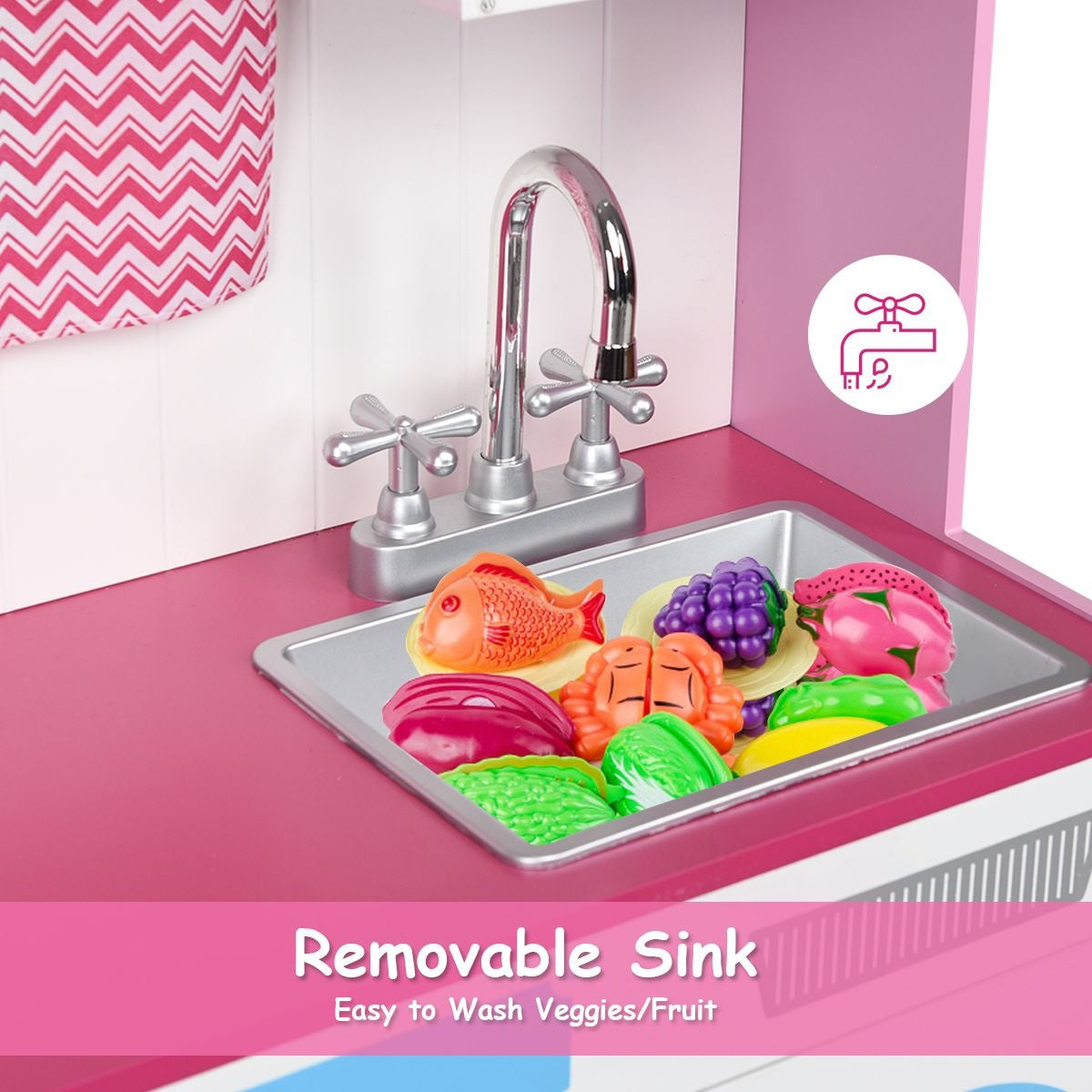 Küste Spielküche - MDF - 82 x 30 x 101 cm - Rosa