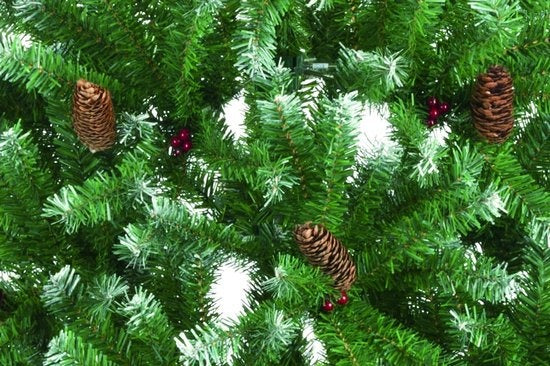 Weihnachtsgeschenke Künstlicher Weihnachtsbaum - Fichte mit Tannenzapfen - Weihnachtsdekoration für drinnen - 1024 Wipfel - 210 cm - Grün