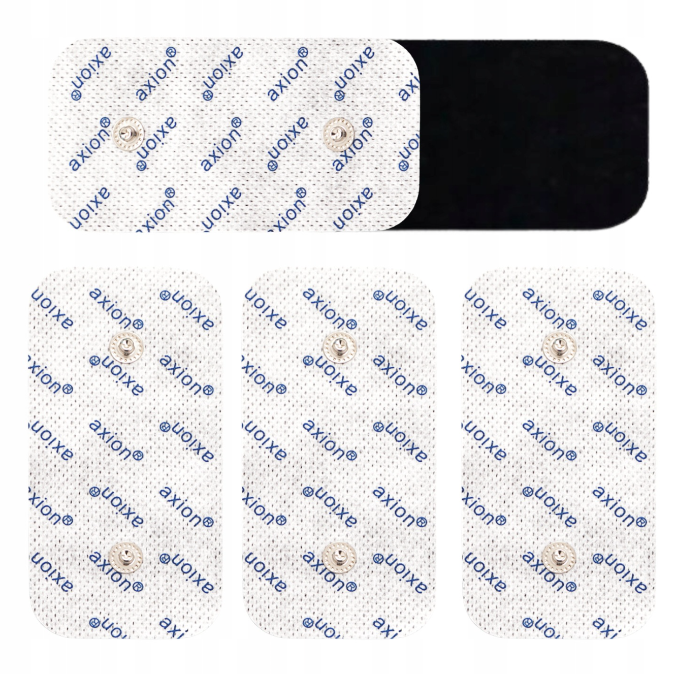Axion Elektrodepads für Compex - Double Snap - 4er Set - 10×5 cm - Weiß/Grau