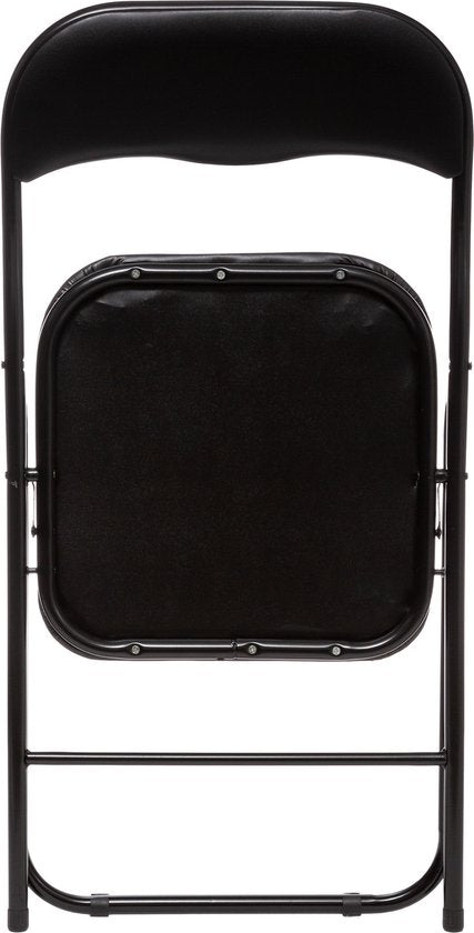 Klappstuhl mit PVC-Sitzfläche – Schwarz – 44 x 48 x 79 cm – Metall – Beistellstühle – Zusammenklappbar