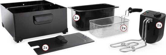 Tomado TDF6001B - Doppelfritteuse - 2 x 3 Liter - Kaltzone - schwarz