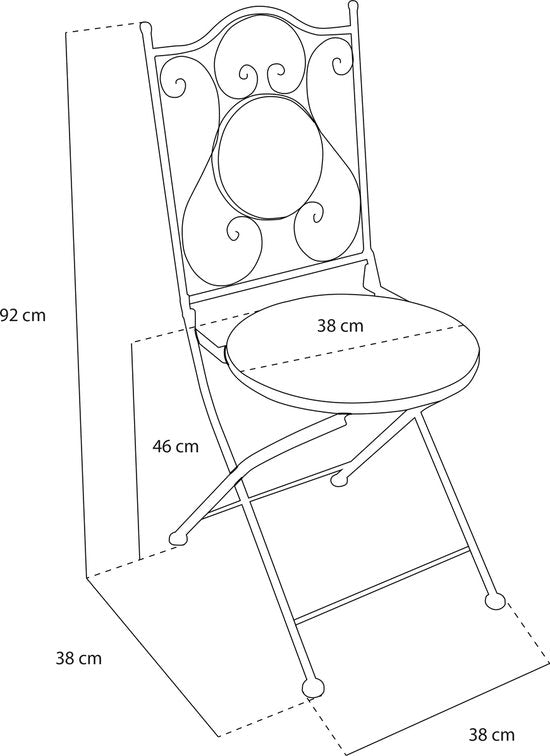 AXI Amélie Bistro-Set „Mozaïek Bloemen“ in Rosa – Metallgestell mit Keramikfliesen – Balkonset mit 2 Stühlen und einem Tisch