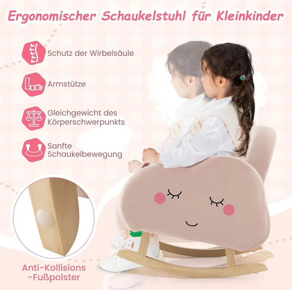 COSTWAY Kinderschaukelstuhl für Kleinkinder Rosa