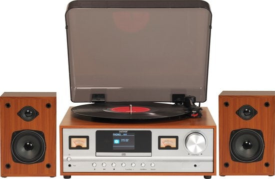 Denver Plattenspieler Bluetooth - Inkl. Lautsprecher - DAB-Radio - CD-Player - Retro - MRD52LW
