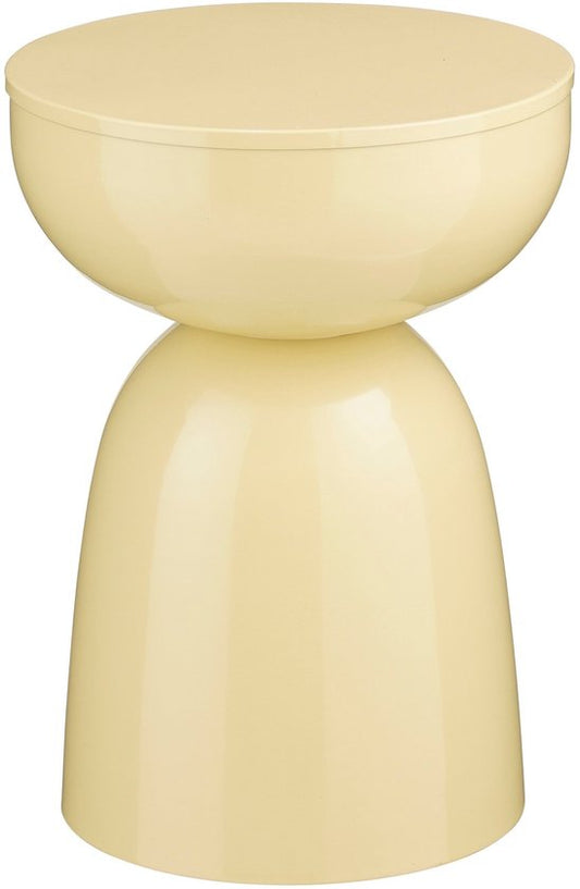 Mica Decorations Elliot Beistelltisch – Runder Beistelltisch H45 x Ø32 cm – Beistelltisch für Wohn- oder Schlafzimmer – Ideal als Pflanzentisch – Eisen mit Pulverbeschichtung – Beige
