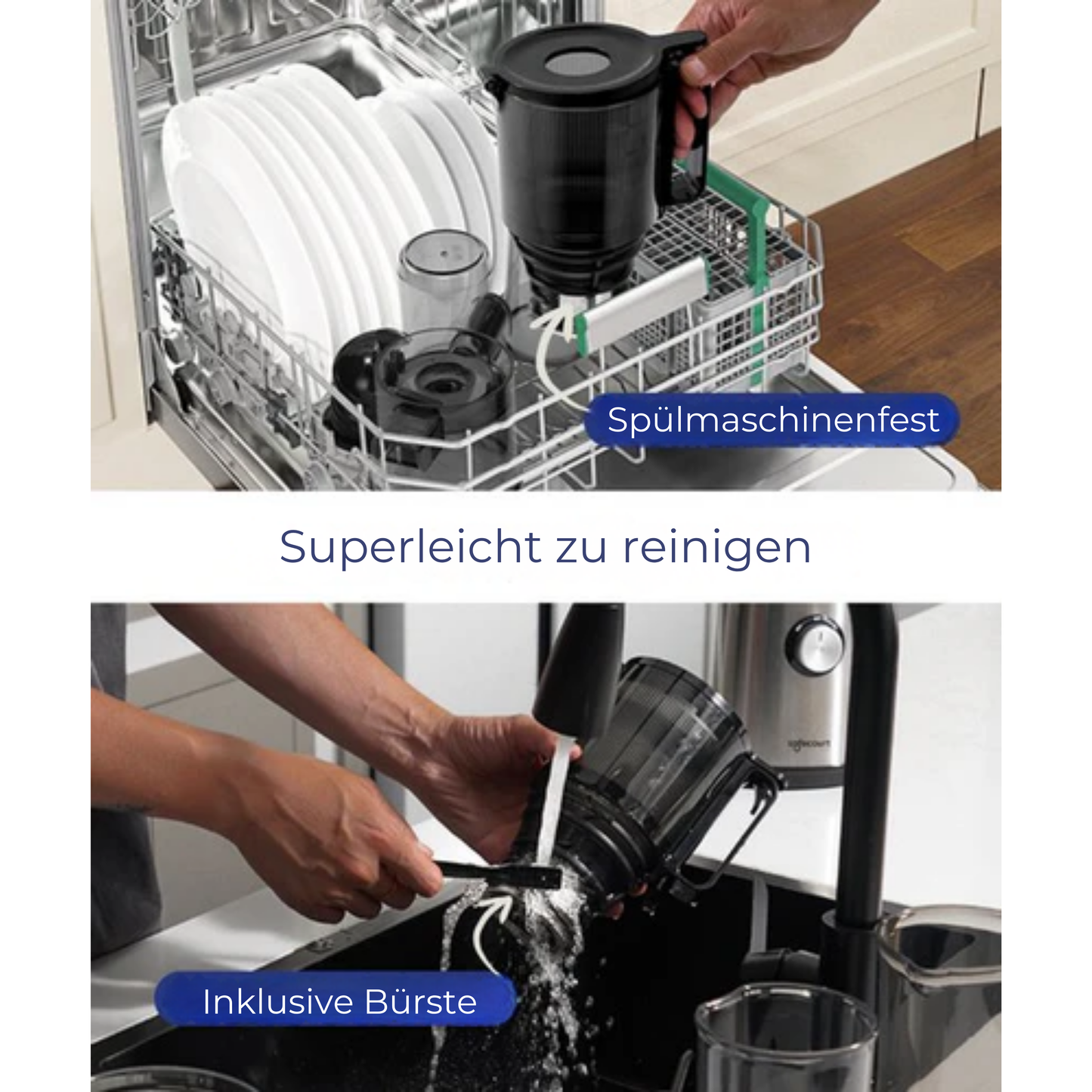 Safecourt Kitchen Entsafter - Für Obst & Gemüse - XXL Einfüllöffnung - Leistungsstarker 200W Motor