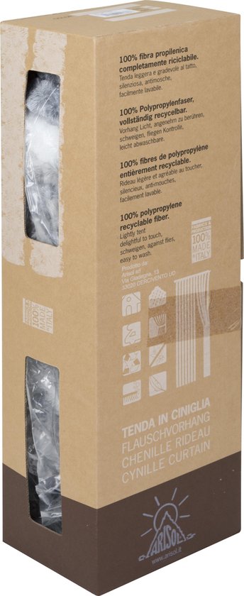 Arisol Fliegengitter – Wohnwagen – „Katzenschwanz“ – 185 x 56 cm – Grau/Blau