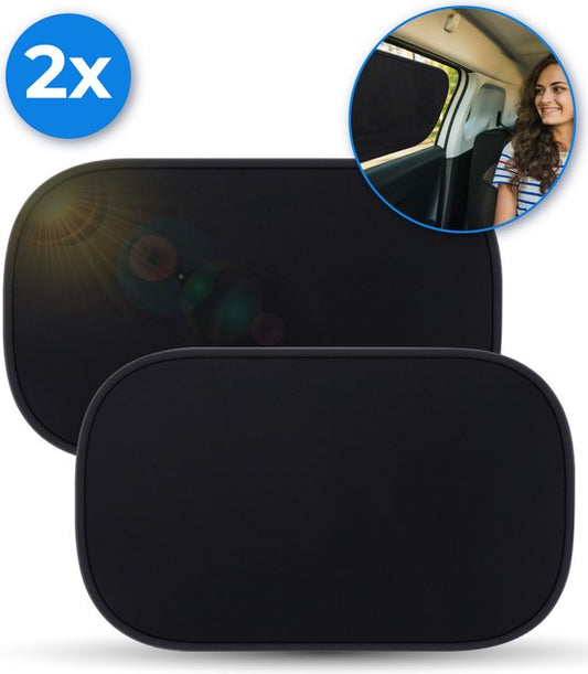 Nuvance - Sonnenschutz Auto Baby - 2 Stück - mit UV-Schutz für Baby und Kind - Sonnenschutz Seitenfenster - Selbstklebend - Einheitsgröße - Schwarz