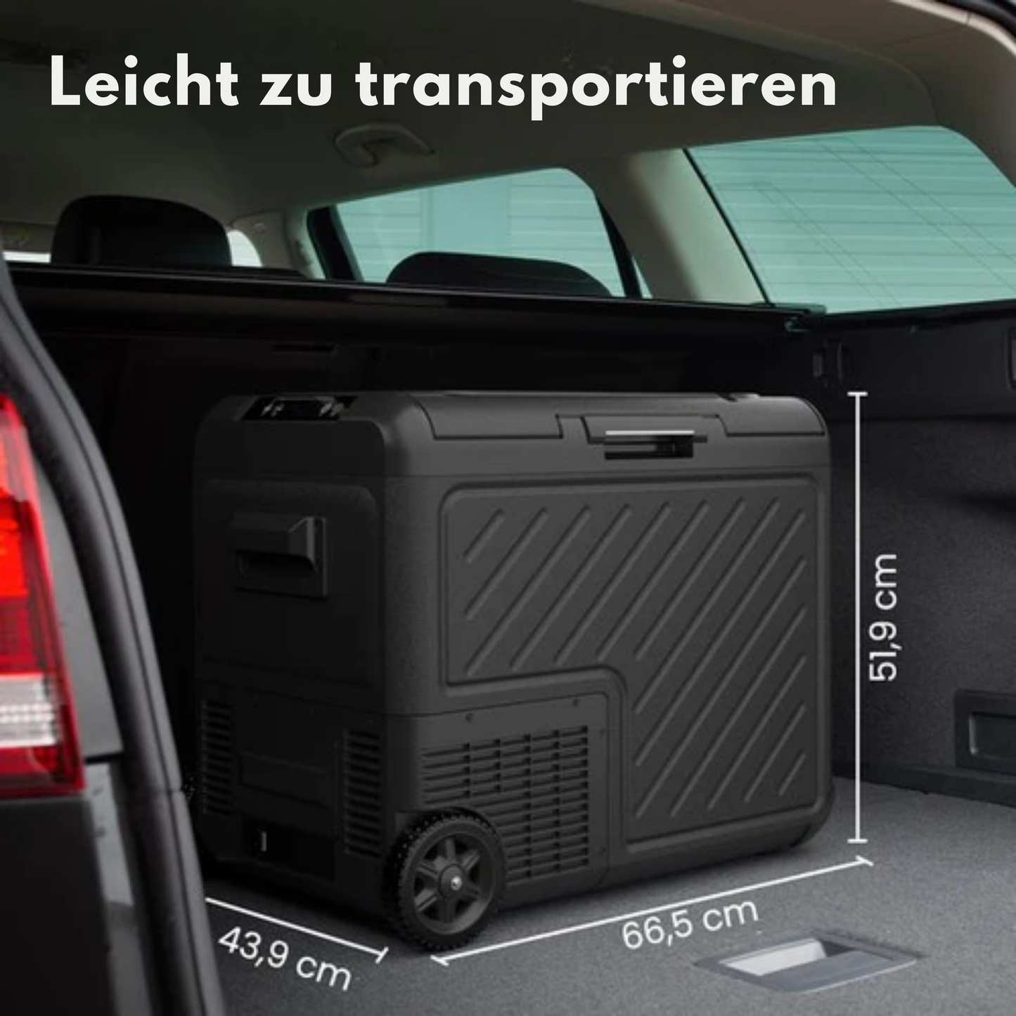 Auronic Electric Cool Box - Kompressor - Mit Rädern - 12V 230 Volt - Auto - 50L - Schwarz/Grau