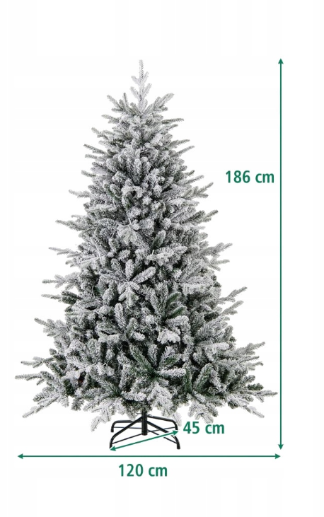 Künstlicher Weihnachtsbaum mit LED-Lichtern - 186 cm - Grün/Weiß - Coast