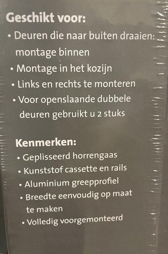 Plissee-Tür Bruynzeel S500 98x199 grau