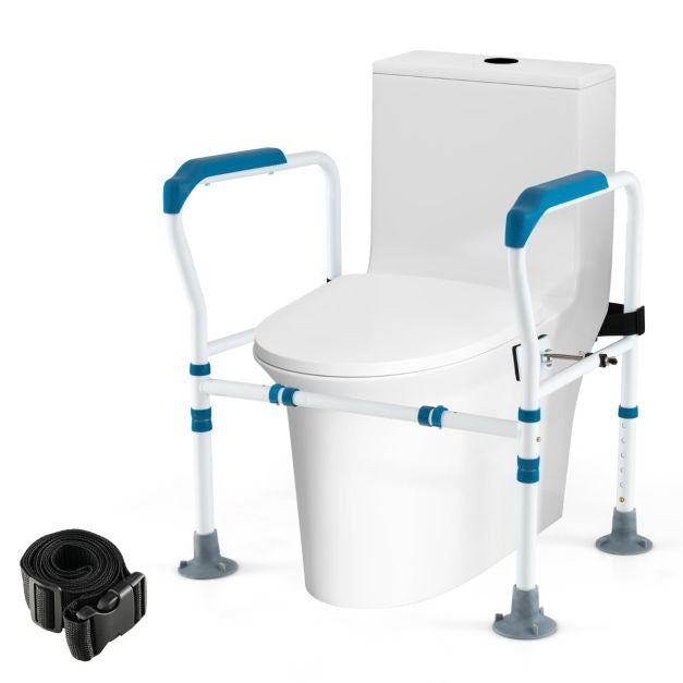 Coast Toilettenständer - 6-fach verstellbar, Anti-Rutsch, Senioren - B 62-68 x H 65,5-78 cm - Carbonstahl/HDPE - Blau/Weiß