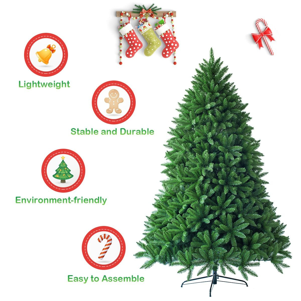Coast 180 cm Künstlicher Weihnachtsbaum Weihnachtsbaum PVC Nadeln Kunst Baum Grün
