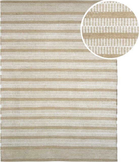 AXI Aruba Outdoor-Teppich – Rechteckig – 160 x 230 cm – Gelb – Geometrisches Muster – Outdoor-Teppich – Wetter- und UV-beständig – Flachgewebt – Gartenteppich – Für drinnen und draußen – Handgewebt