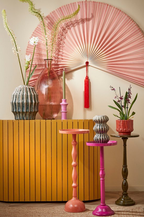 Mica Decorations Duco Beistelltisch - H61 x Ø25 cm - FSC 100% - Recyceltes Aluminium - Dunkelgrün