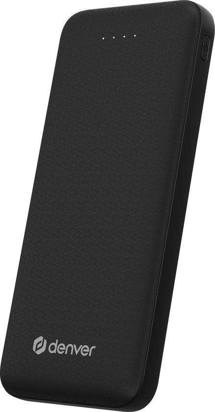 Denver Powerbank 10000 mAh - Mit Batterieanzeige - USB - Micro USB - Universal Powerbank für Apple iPhone / Samsung, u.a. - Schwarz - PBS10010B