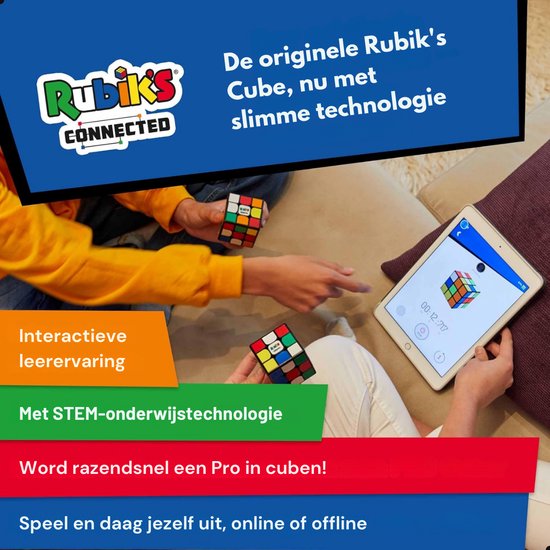 Rubik's Connected X – Intelligenter Würfel – Bluetooth-Würfel – Lernspielzeug – Interaktives Spielzeug – 3 cm x 3 cm