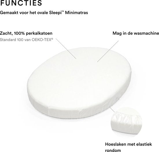 Stokke® Sleepi™ V2 / V3 Mini-Spannbetttuch, Weiß