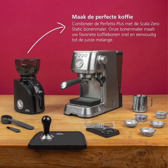 Solis Barista Perfetta Plus 1170 V2 Kolbenmaschine – Köstlicher Kaffee in nur einer Minute – Kompakte und hochwertige Espressomaschine – Milchaufschäumsystem – Silber