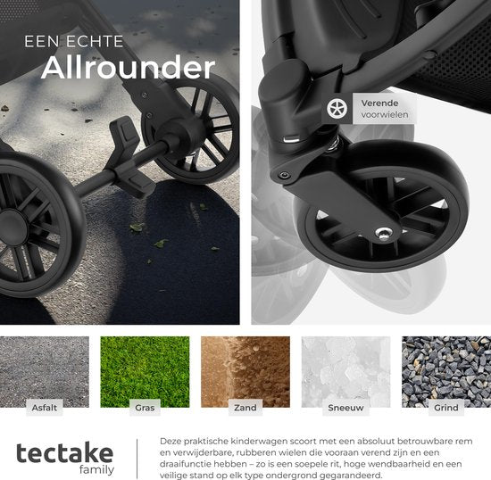 tectake® Buggy Kinderwagen Finn - Leichter Faltbuggy - Faltbar und mit Faltverdeck - Sonnenschutz - Tragkraft 15kg - Anthrazit
