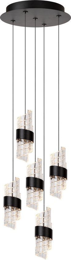 Lucide KLIGANDE – Hängeleuchte – Ø 30 cm – dimmbare LED – 5 × 8 W, 2700 K – Schwarz